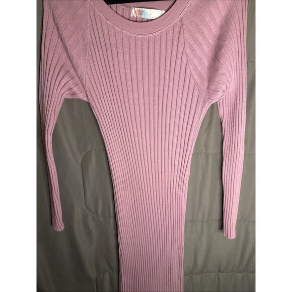 FREE PEOPLE FP Beach Pink Walk About Maxi Dress Women’s Size LARGE Ribbed Knit - Picture 7 of 15